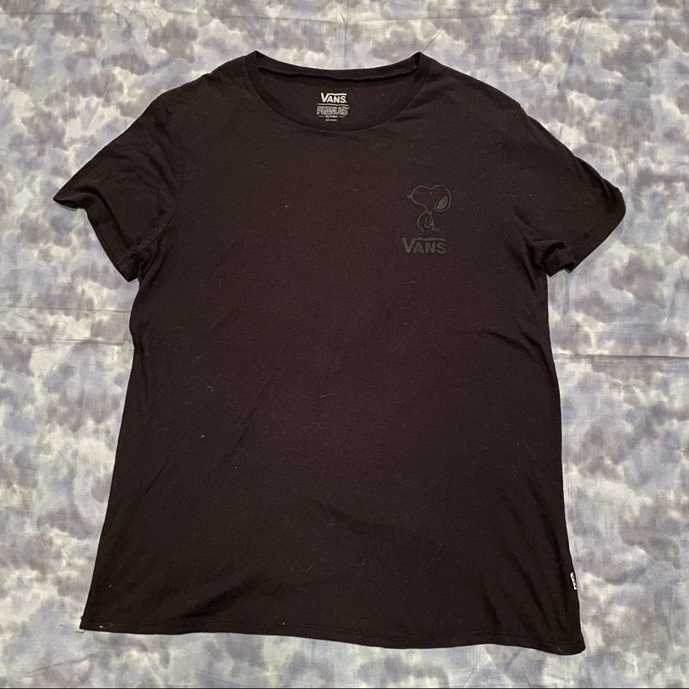 VANS peanuts snoopy black tee